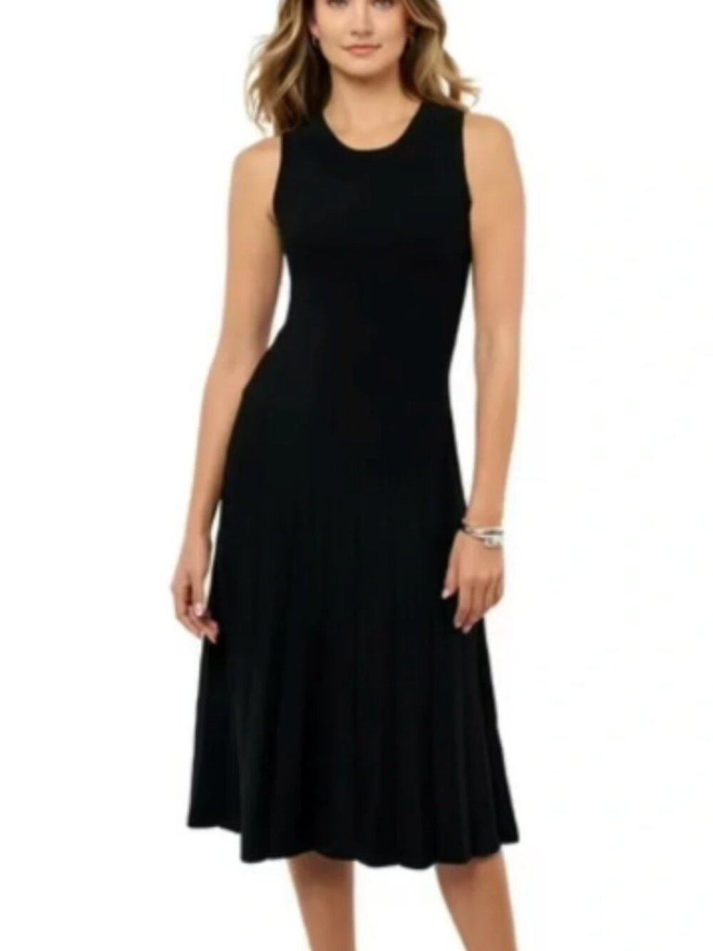 Edited by REMI BADER Sleeveless Pleated Black Midi Dress 3X NWT $149 MSRP